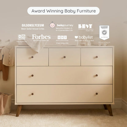 dadada Austin 5-Drawer Dresser - Almond Milk / Walnut - 43182