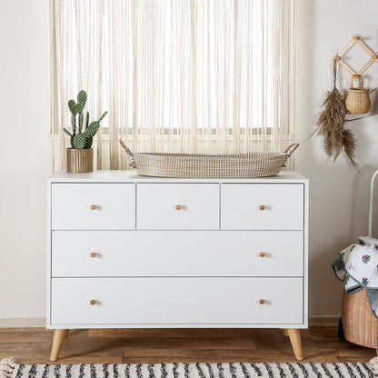 dadada Austin 5-Drawer Dresser - White / Natural - 43131-da
