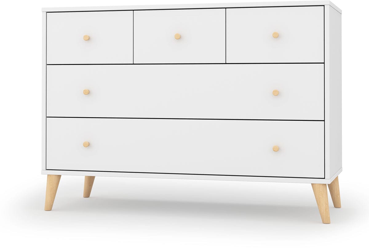 dadada Austin 5-Drawer Dresser - White / Natural - 43131-da