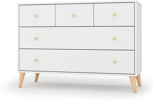 dadada Austin 5-Drawer Dresser - White / Natural - 43131-da