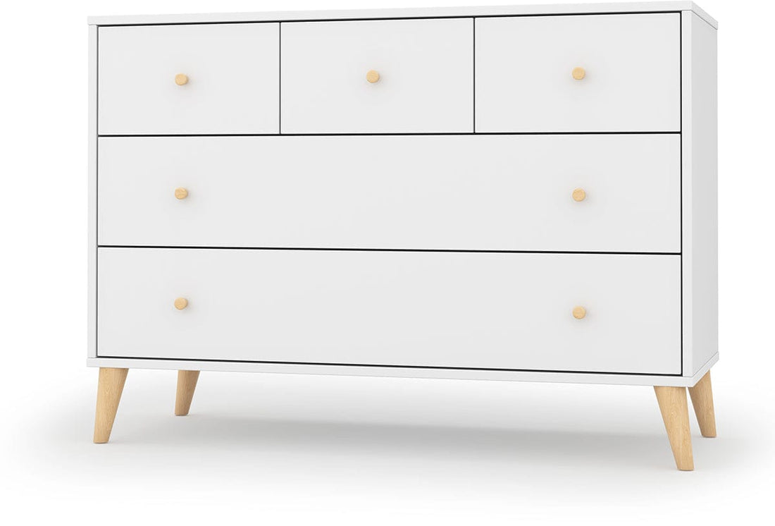 dadada Austin 5-Drawer Dresser - White / Natural
