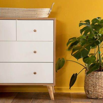 dadada Austin 5-Drawer Dresser - White / Red Oak - 43161-da