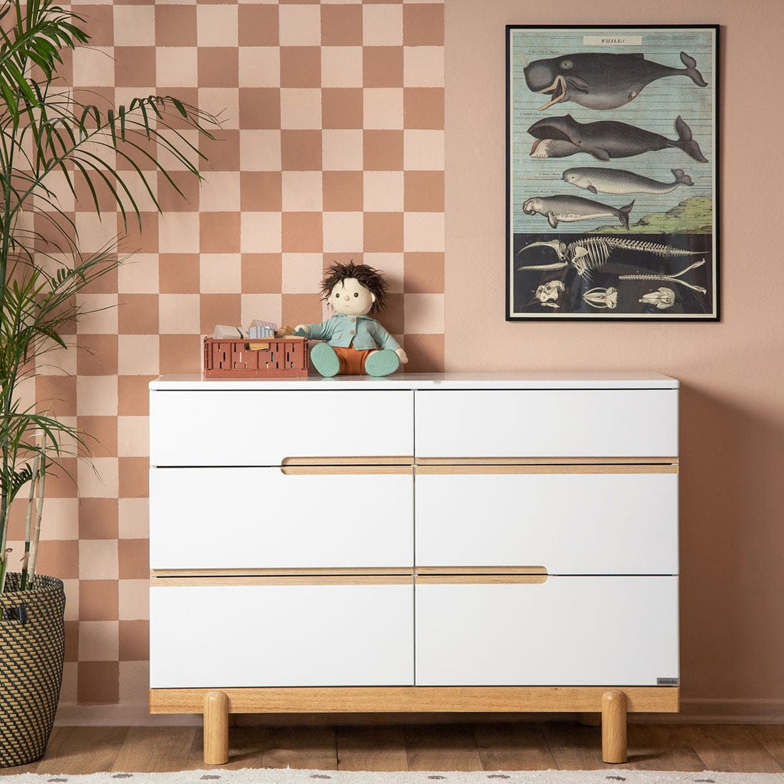 dadada Bliss 6-Drawer Dresser - White / Natural - 46031-DA