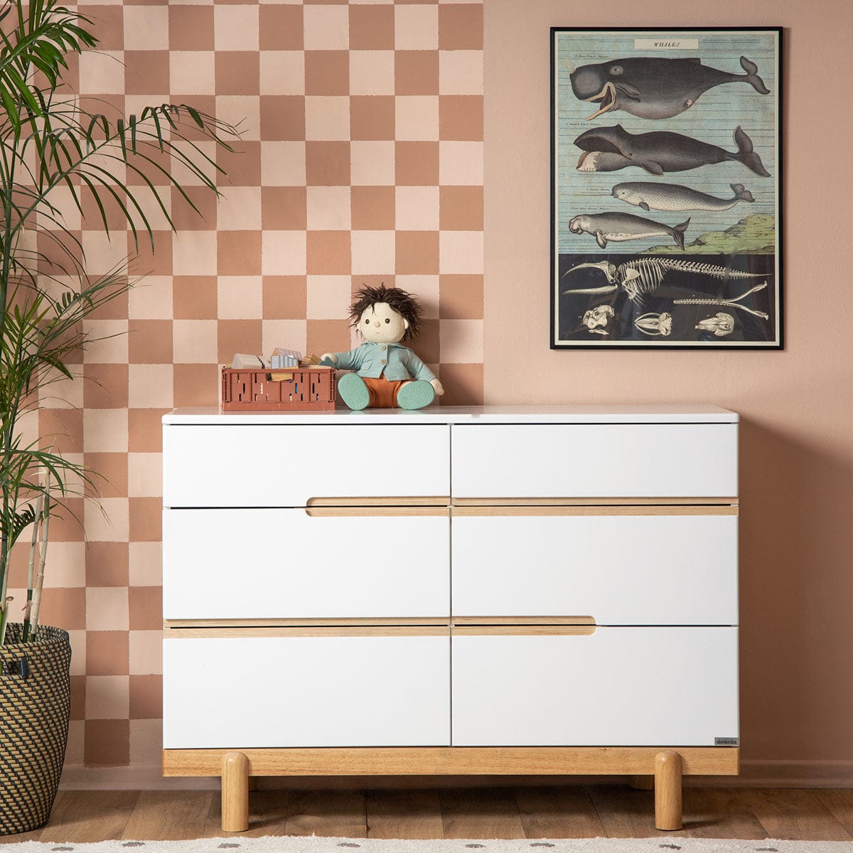 dadada Bliss 6-Drawer Dresser - White / Natural - 46031-DA