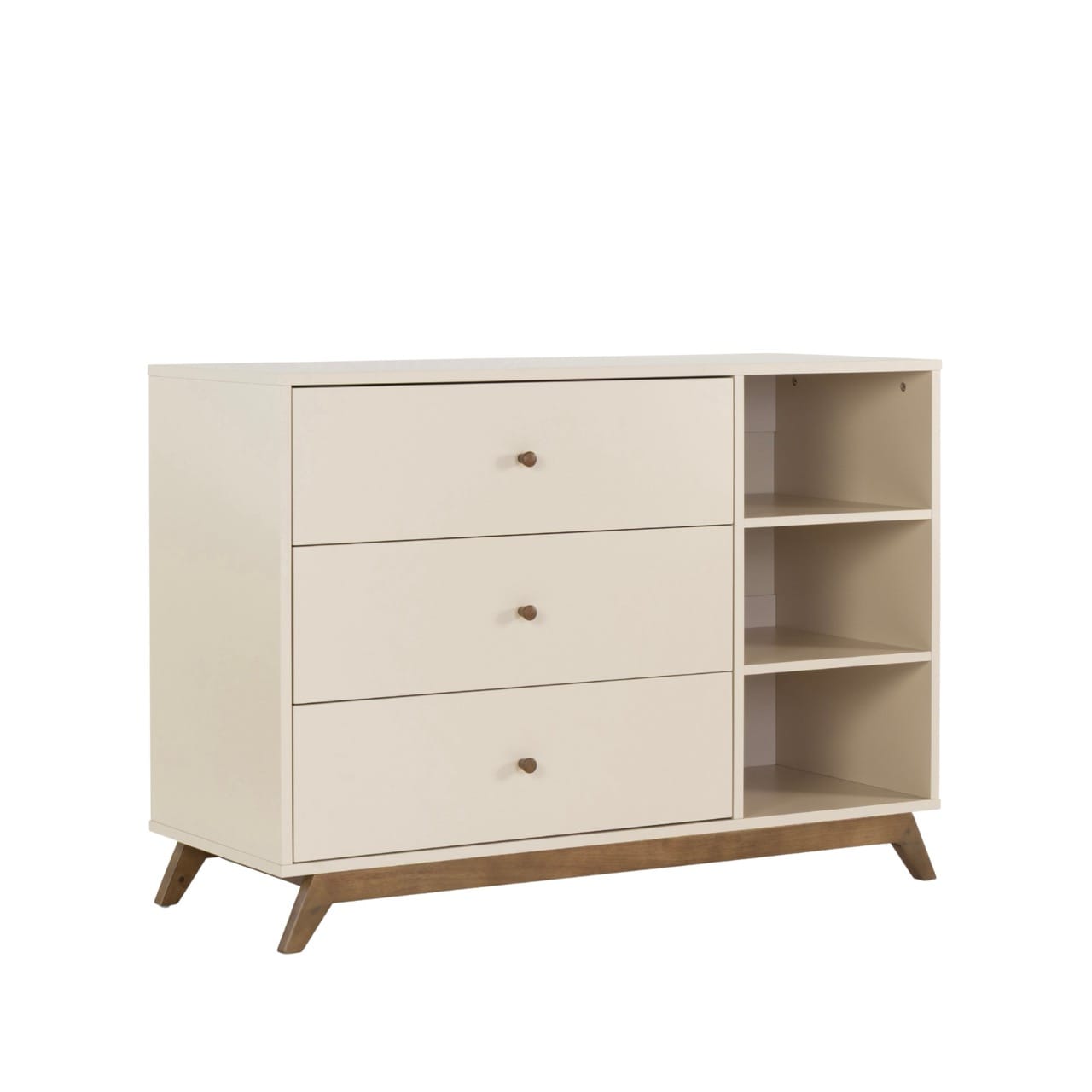 dadada Central Park 3-Drawer Dresser - Almond Milk / Walnut - 41182