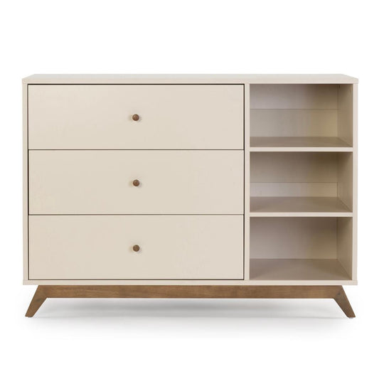 dadada Central Park 3-Drawer Dresser - Almond Milk / Walnut - 41182
