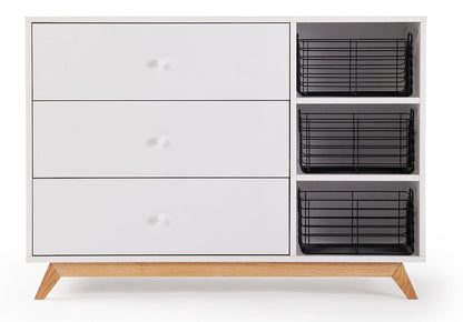 dadada Central Park 3-Drawer Dresser - White / Natural - 41131-DA