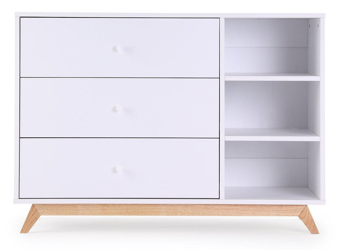 dadada Central Park 3-Drawer Dresser - White / Natural - 41131-DA