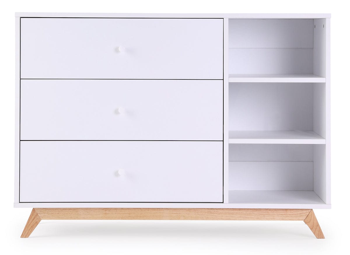 dadada Central Park 3-Drawer Dresser - White / Natural - 41131-DA