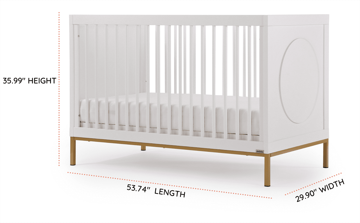 dadada Chicago 3-in-1 Crib - White / Gold - 13191-DA