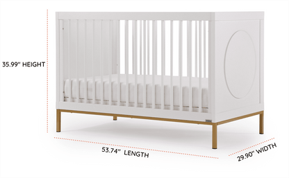dadada Chicago 3-in-1 Crib - White / Gold - 13191-DA