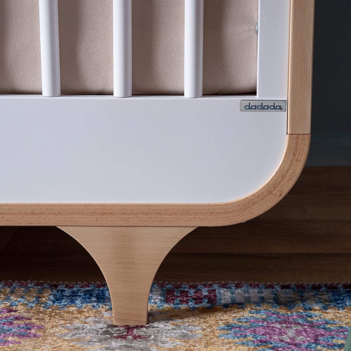 dadada Jolly 3-in-1 Convertible Crib - White / Natural - 10731-da