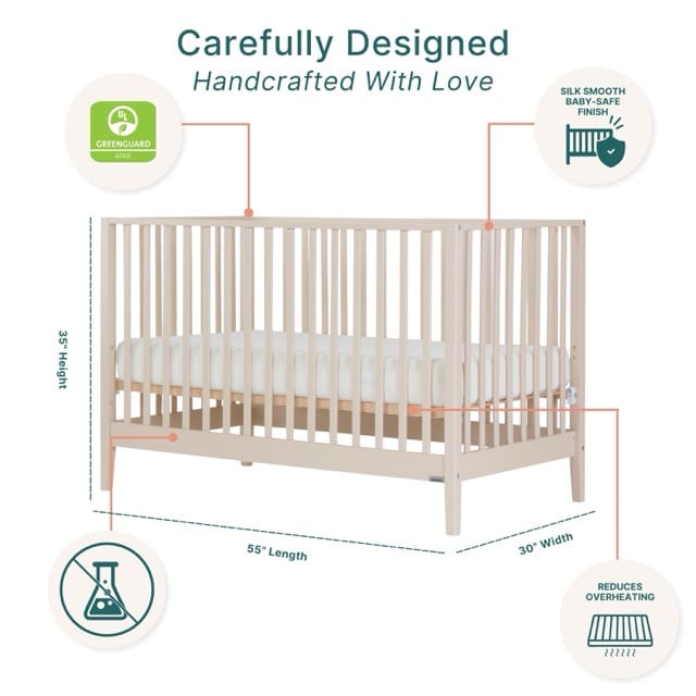 dadada Lala 3-in-1 Convertible Crib - Almond Milk - 14082