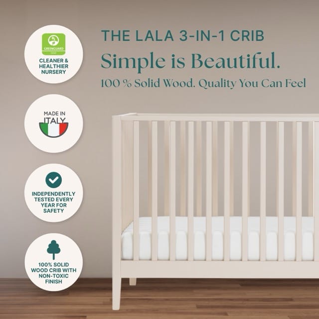 dadada Lala 3-in-1 Convertible Crib - Almond Milk - 14082