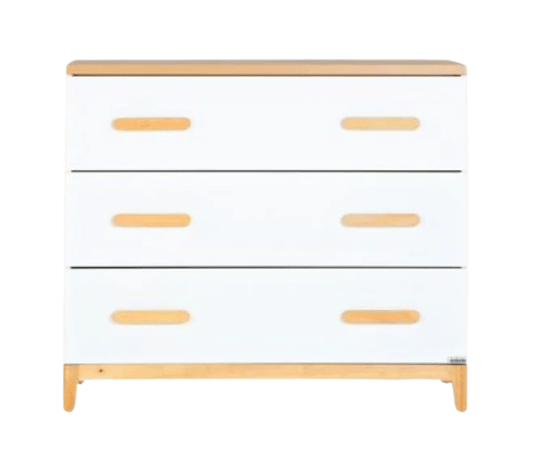dadada Lala Little 3-Drawer Dresser - White / Red Oak - 44061-DA