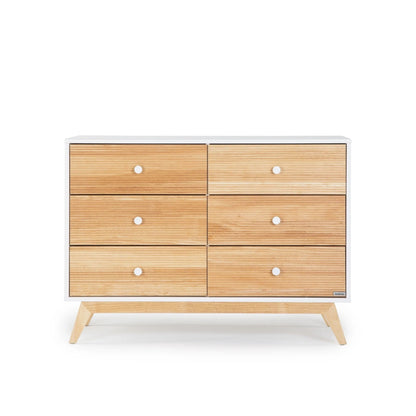 dadada Merry 6-Drawer Dresser - White / Natural - 409231-DA