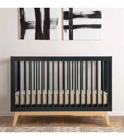 dadada Soho 3-in-1 Convertible Crib + 5-Drawer Dresser Bundle - Black / Natural - 10441-DA-41251-DA