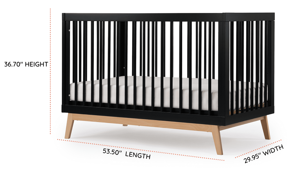 dadada Soho 3-in-1 Convertible Crib - Black / Natural - 10441-DA