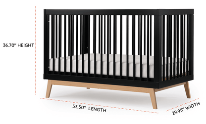dadada Soho 3-in-1 Convertible Crib - Black / Natural - 10441-DA