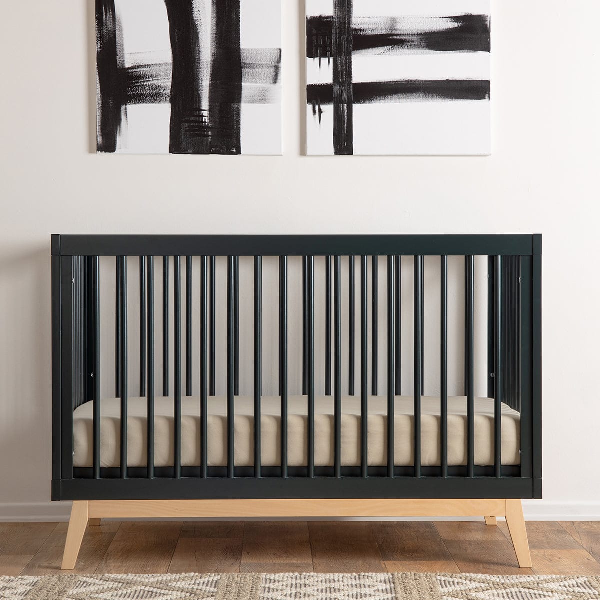 dadada Soho 3-in-1 Convertible Crib - Black / Natural - 10441-DA