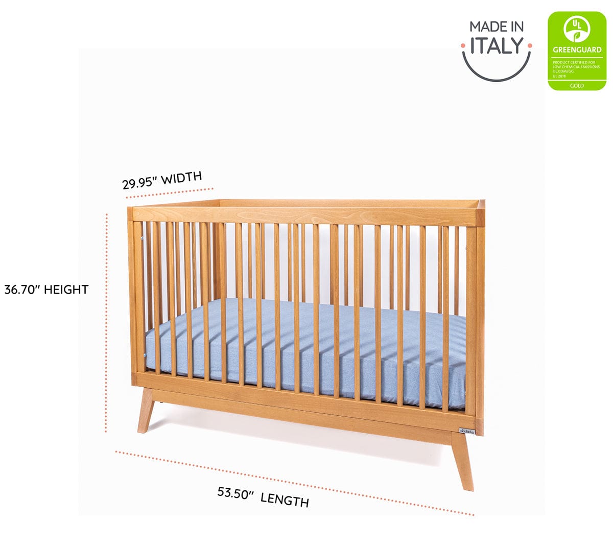 dadada Soho 3-in-1 Convertible Crib - Light Pecan - 10407-DA