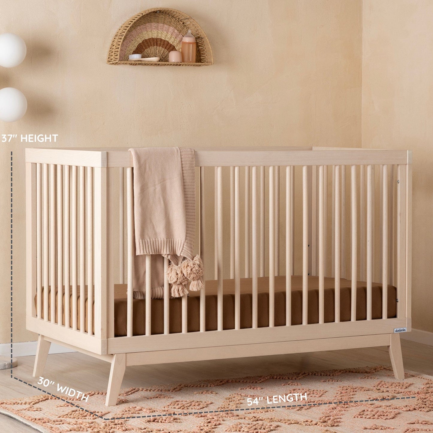 dadada Soho 3-in-1 Convertible Crib - Wash - 10421-DA