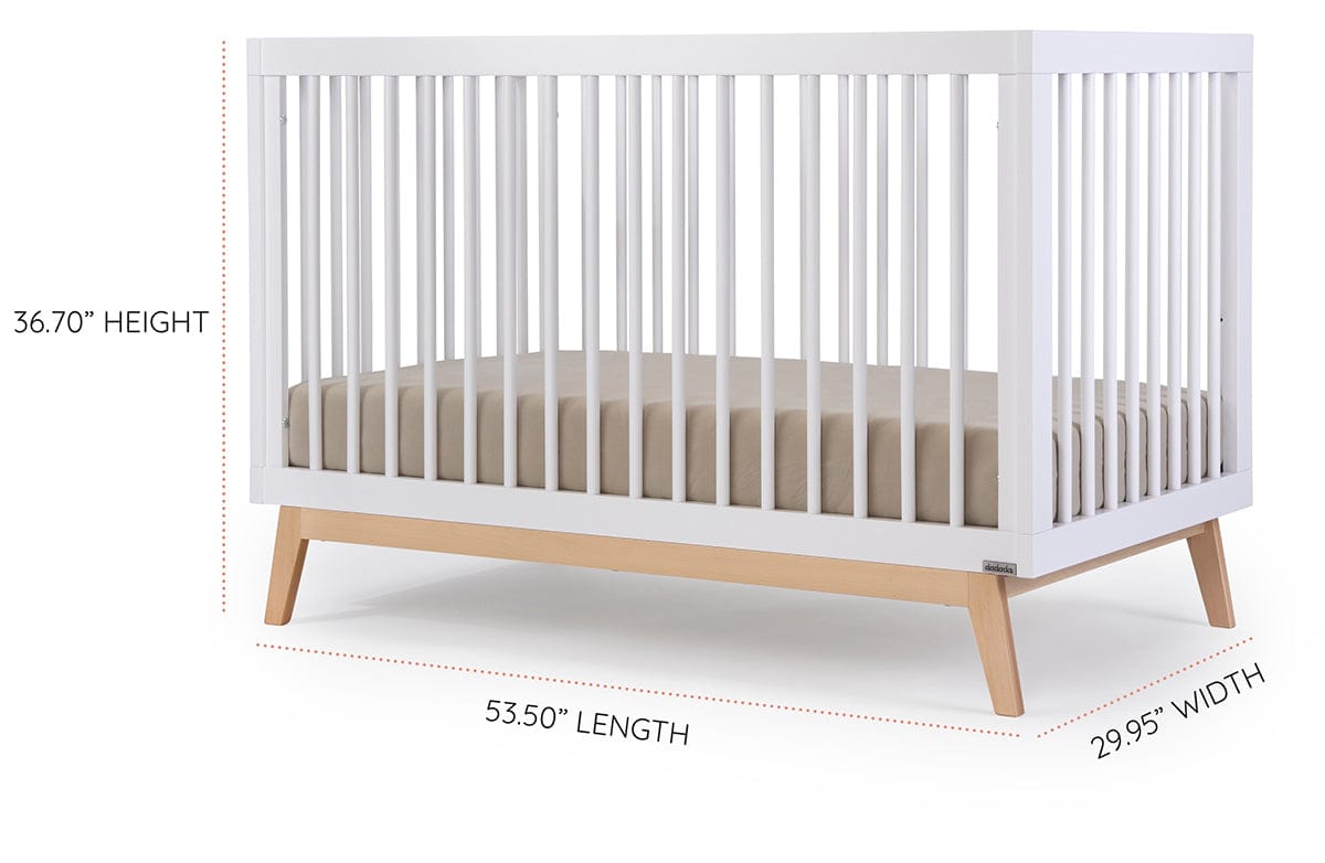 dadada Soho 3-in-1 Convertible Crib - White/Natural - 10431-da