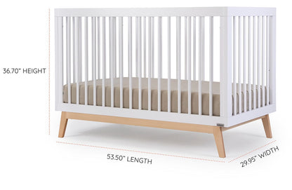 dadada Soho 3-in-1 Convertible Crib - White/Natural - 10431-da