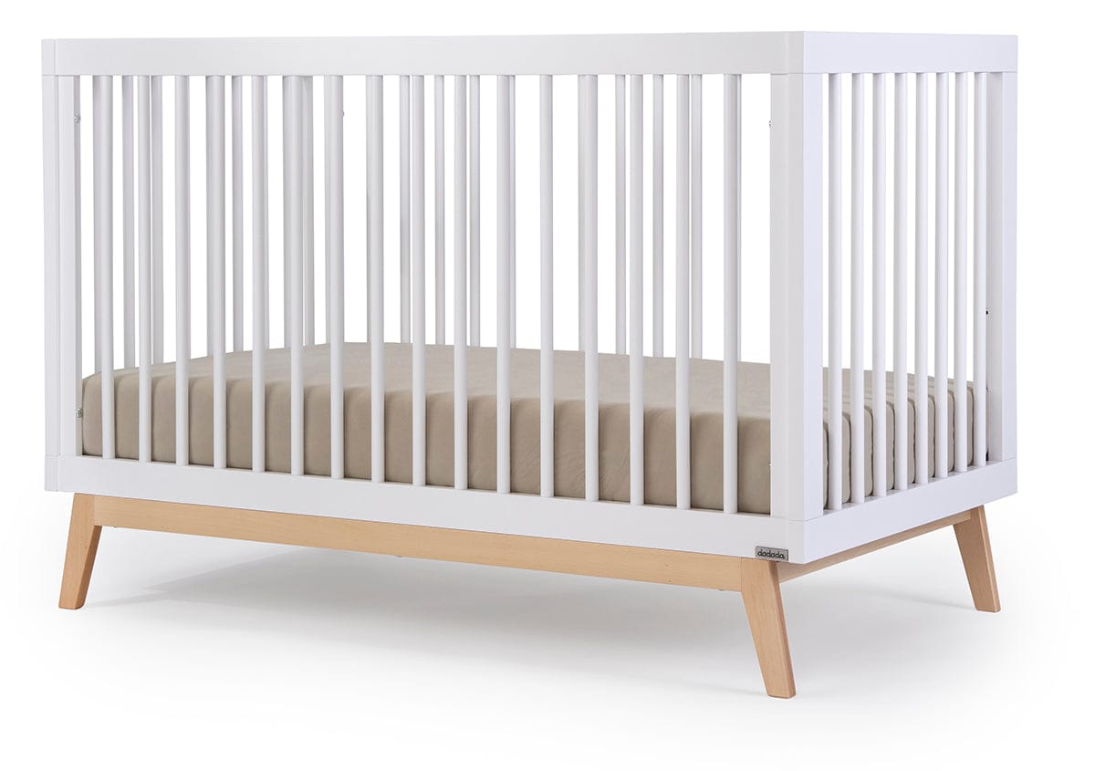 dadada Soho 3-in-1 Convertible Crib - White/Natural - 10431-da