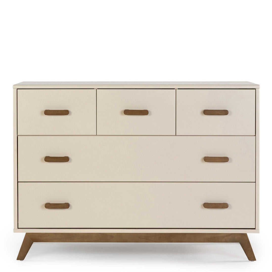 dadada Soho 5-Drawer Dresser - Almond Milk / Walnut (2 boxes) - 412282-DA