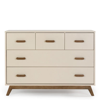 dadada Soho 5-Drawer Dresser - Almond Milk / Walnut (2 boxes) - 412282-DA