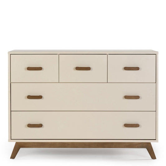 dadada Soho 5-Drawer Dresser - Almond Milk / Walnut (2 boxes) - 412282-DA