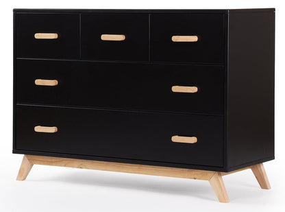 dadada Soho 5-Drawer Dresser - Black / Natural - 41251-DA