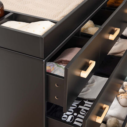 dadada Soho 5-Drawer Dresser - Black / Natural - 413251-DA