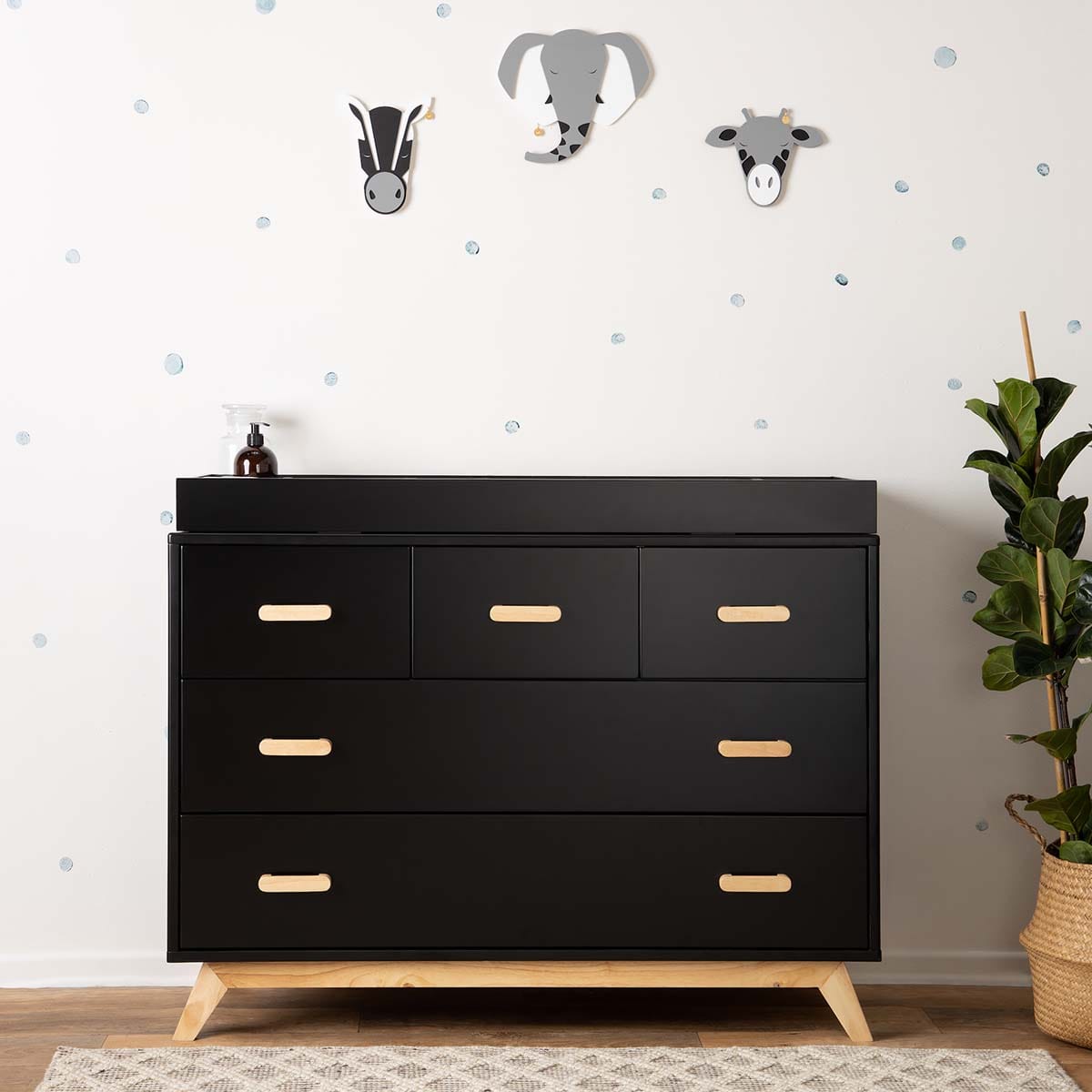 dadada Soho 5-Drawer Dresser - Black / Natural - 413251-DA