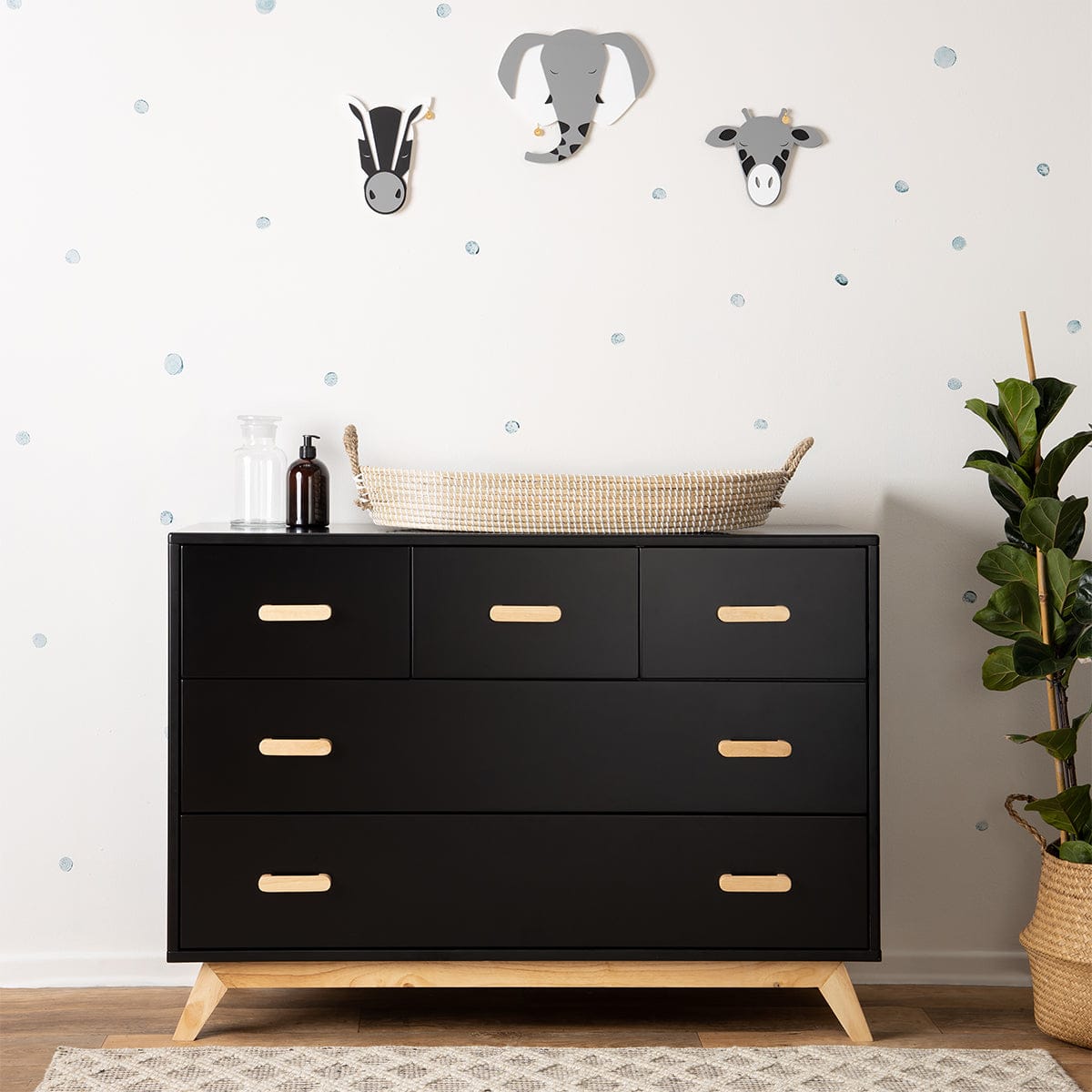 dadada Soho 5-Drawer Dresser - Black / Natural - 41251-DA