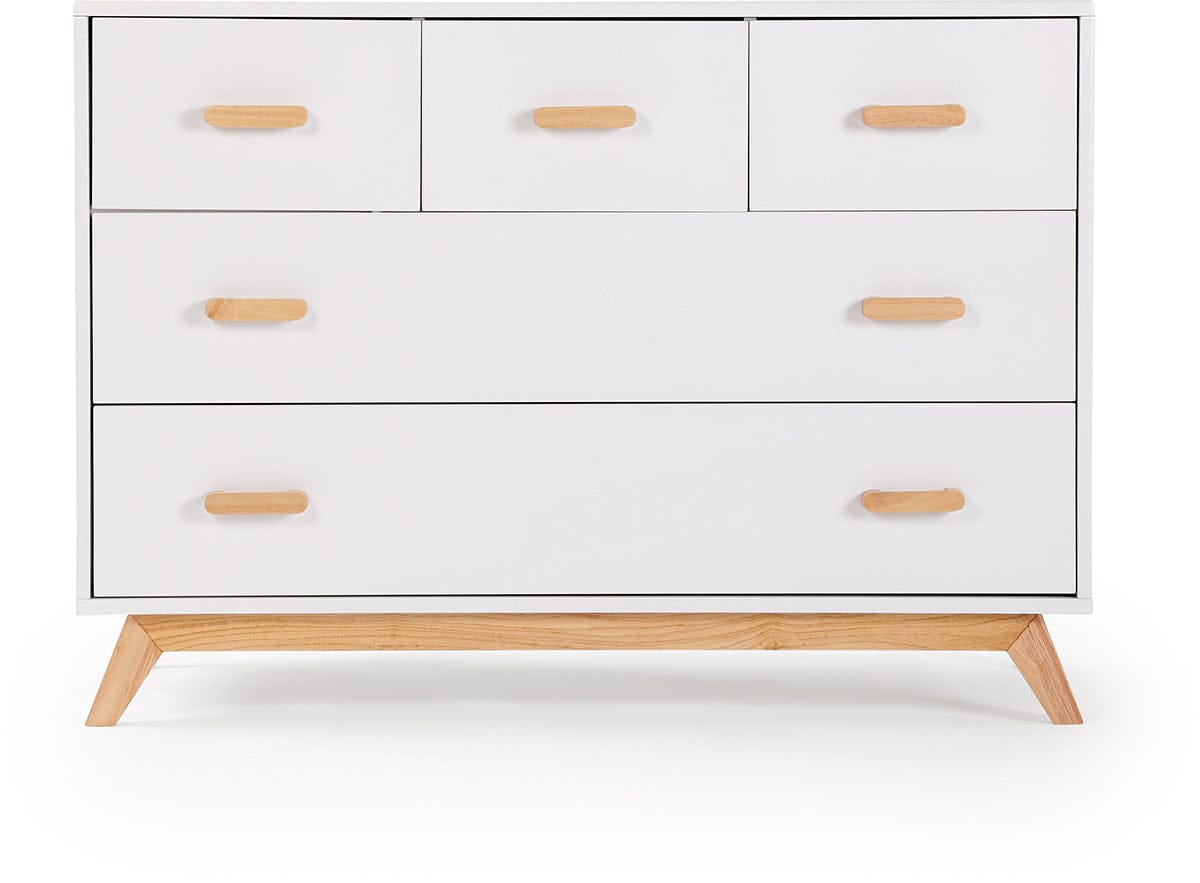 dadada Soho 5-Drawer Dresser - White / Natural - 413231-DA