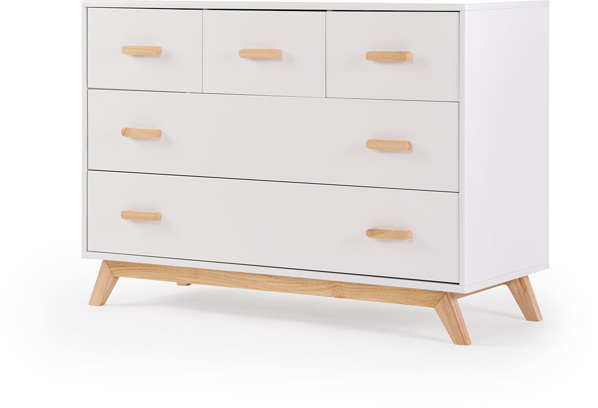 dadada Soho 5-Drawer Dresser - White / Natural - 413231-DA