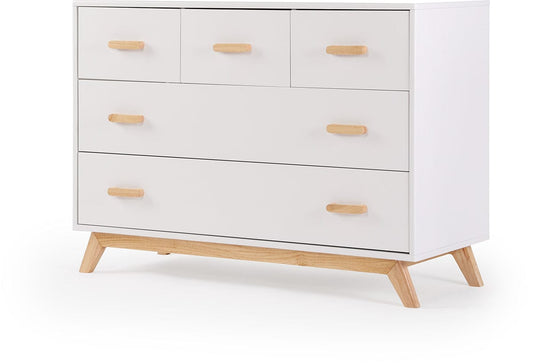 dadada Soho 5-Drawer Dresser - White / Natural - 413231-DA