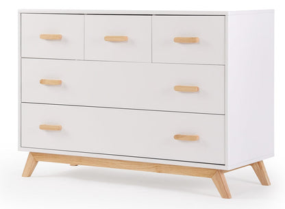 dadada Soho 5-Drawer Dresser - White / Natural - 41231-DA