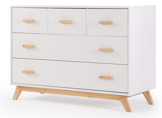 dadada Soho 5-Drawer Dresser - White / Natural - 41231-DA