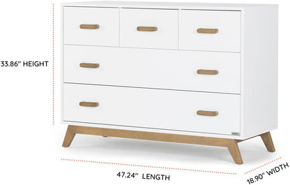 dadada Soho 5-Drawer Dresser - White / Walnut - 412208-DA