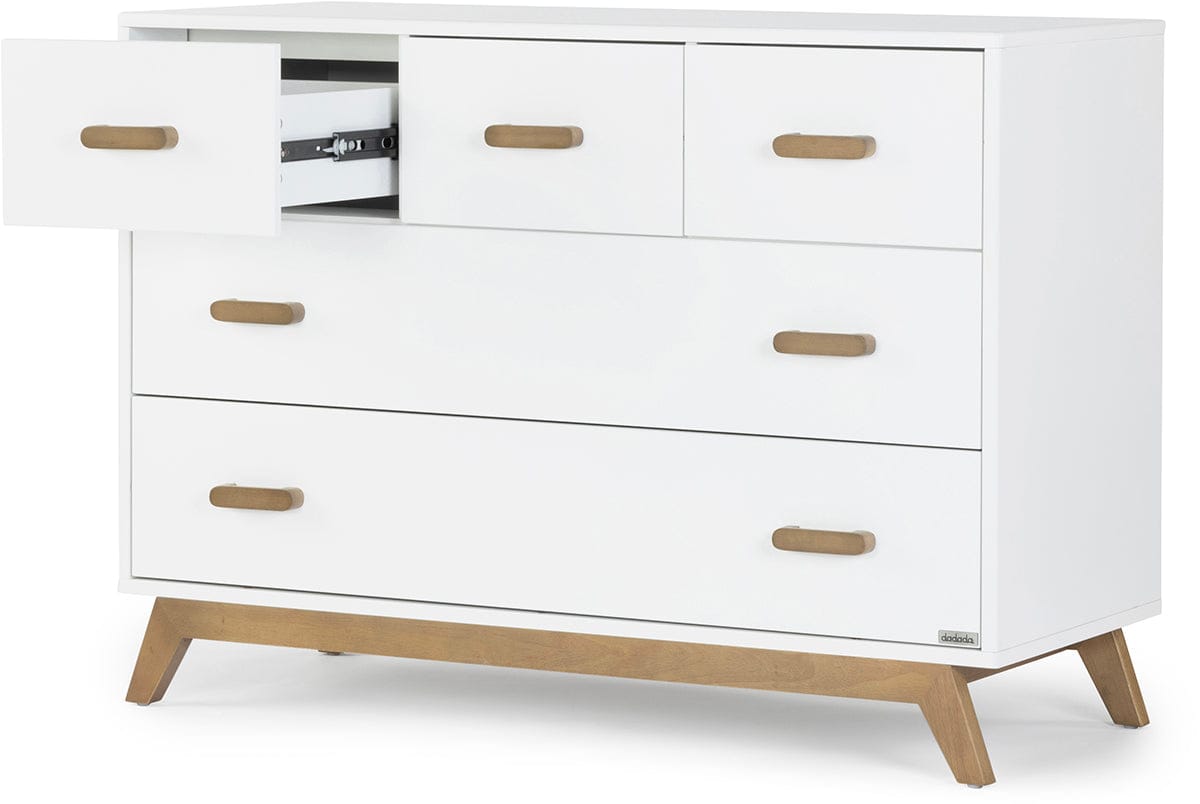 dadada Soho 5-Drawer Dresser - White / Walnut - 412208-DA