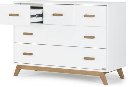 dadada Soho 5-Drawer Dresser - White / Walnut - 412208-DA