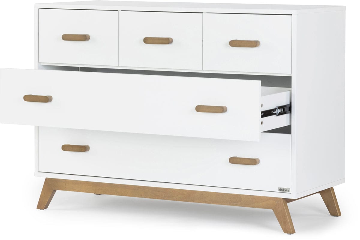 dadada Soho 5-Drawer Dresser - White / Walnut - 412208-DA