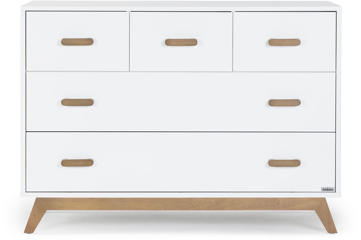 dadada Soho 5-Drawer Dresser - White / Walnut - 412208-DA