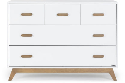 dadada Soho 5-Drawer Dresser - White / Walnut - 412208-DA