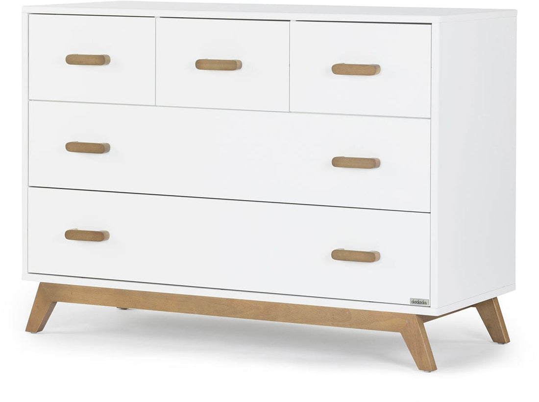 dadada Soho 5-Drawer Dresser - White / Walnut - 412208-DA