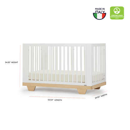 dadada Spirit 8-in-1 Convertible Crib - White / Natural - 16031-da