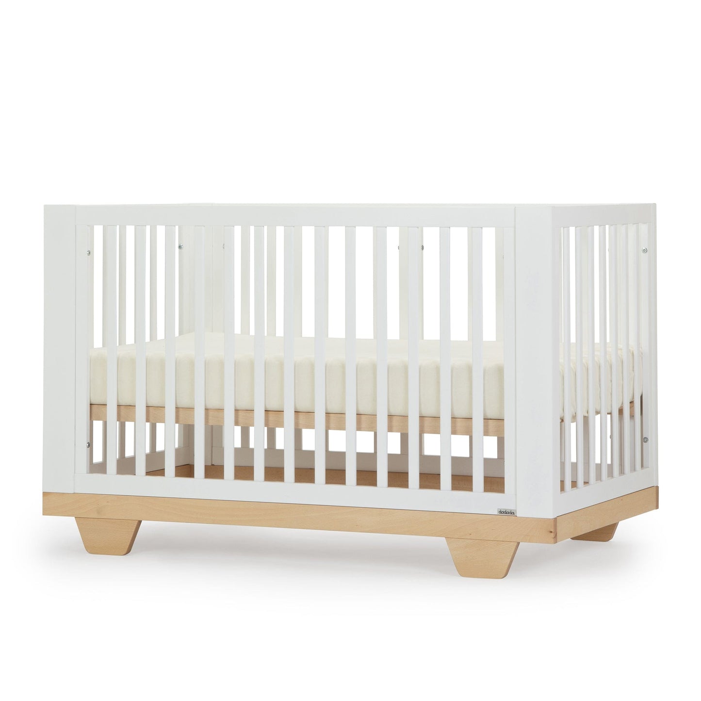 dadada Spirit 8-in-1 Convertible Crib - White / Natural - 16031-da